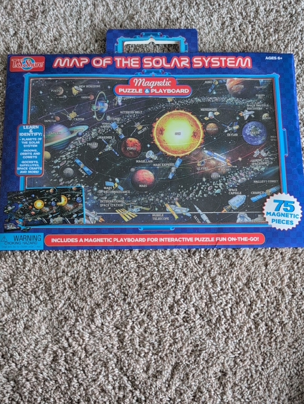 Map of the Solar System Magnetic Puzzle Playboard - Blue